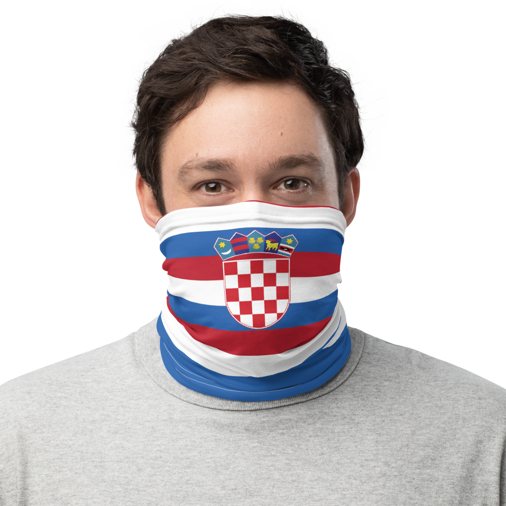 Masque Cache cou  - Croatie - Bandeau blason croate - Ici & Là - T-shirts & Souvenirs de chez toi