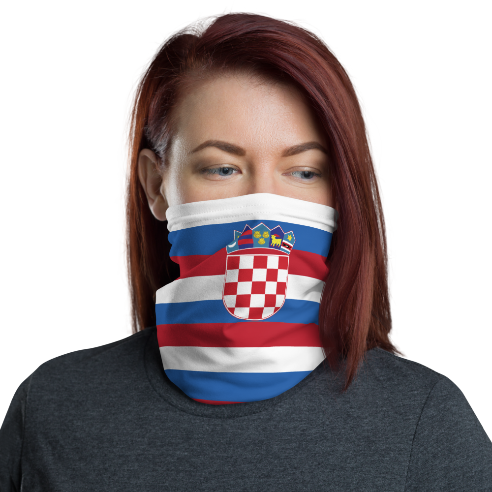 Masque Cache cou  - Croatie - Bandeau blason croate - Ici & Là - T-shirts & Souvenirs de chez toi