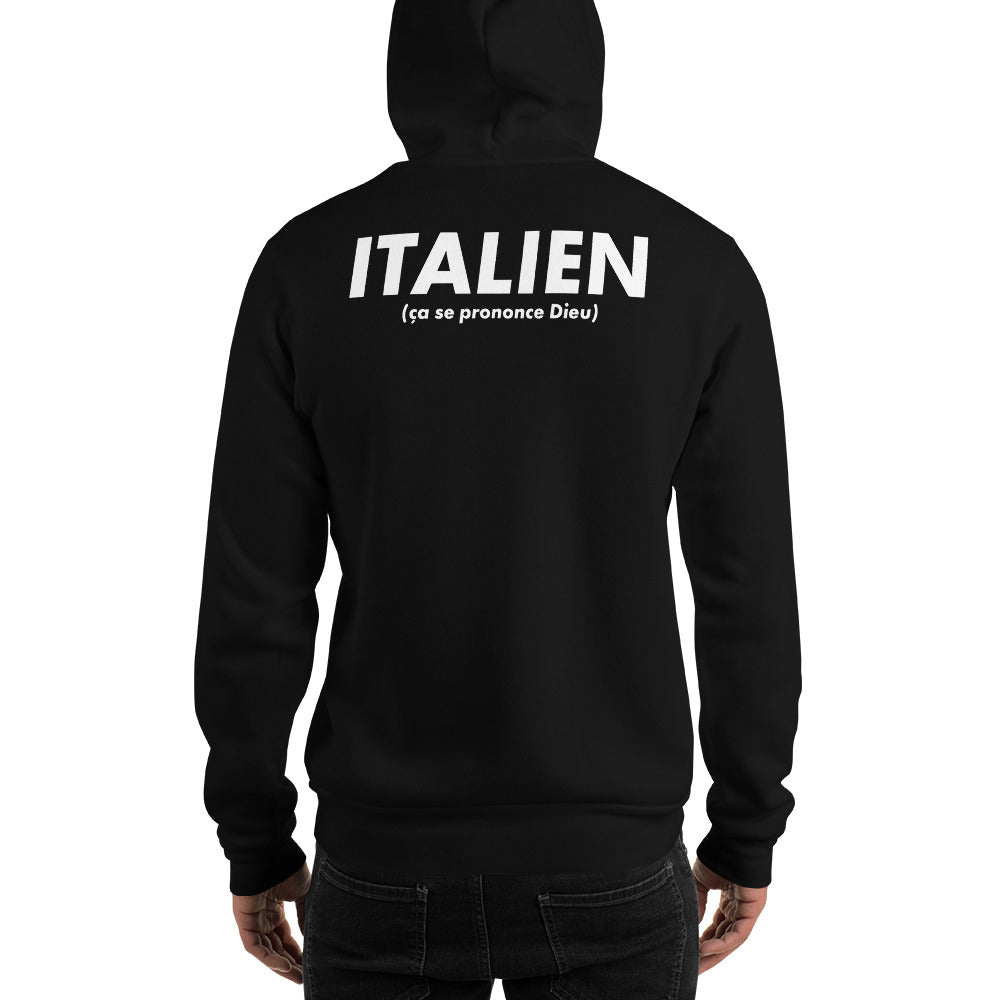 Sweatshirt Italie bleu marine - Italien ça se prononce Dieu