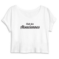 Thumbnail for Club des Alsaciennes - T-shirt crop top coton BIO -  Imprimé Fr - Ici & Là - T-shirts & Souvenirs de chez toi