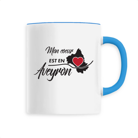 Mon Coeur est en Aveyron - Mug Tasse Café - Imprimé dans le Midi - Ici & Là - T-shirts & Souvenirs de chez toi