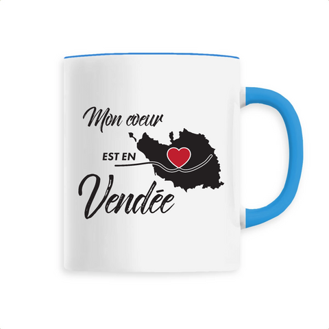 Mon Coeur est en Vendée - Mug Tasse Café d - Imprimé FR - Ici & Là - T-shirts & Souvenirs de chez toi