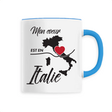 Mon Coeur est en Italie - Mug Tasse Café - Imprimé dans le Midi - Ici & Là - T-shirts & Souvenirs de chez toi