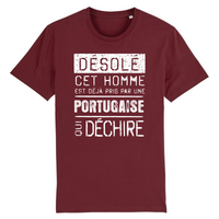 Thumbnail for Désolé cet homme est pris par une Portugaise qui déchire - T-shirt coton bio 100 % - imprimé FR - Ici & Là - T-shirts & Souvenirs de chez toi