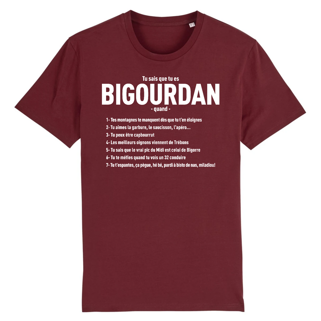 Tu sais que tu es Bigourdan quand - T-shirt coton bio - imprimé dans le Midi - Ici & Là - T-shirts & Souvenirs de chez toi