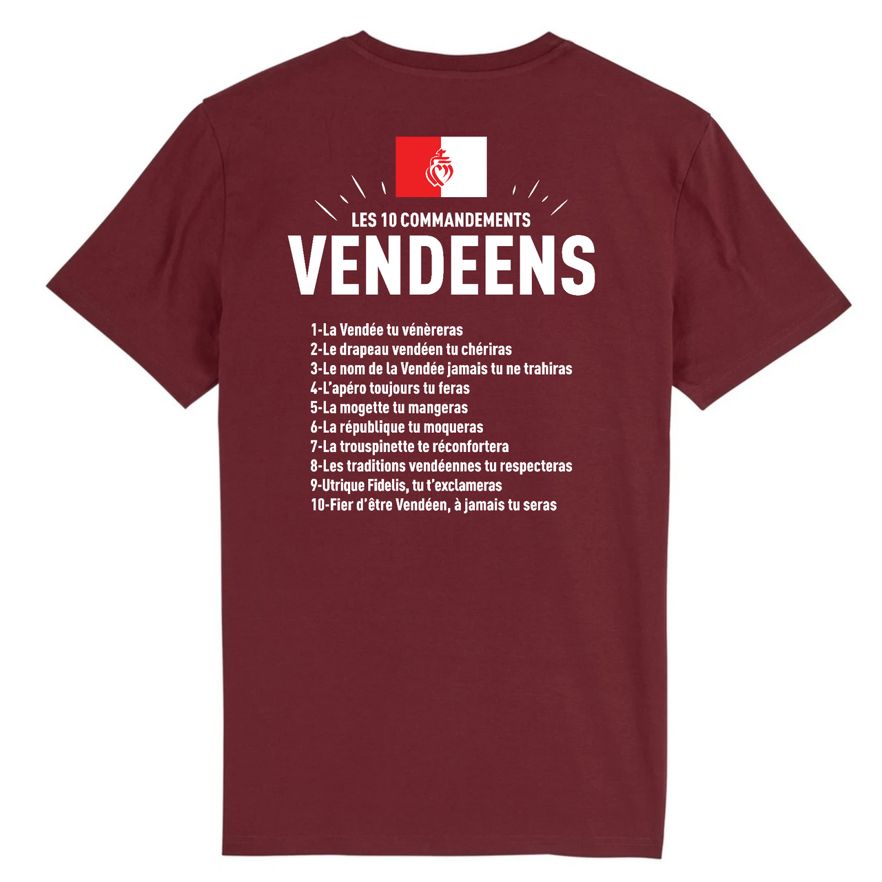 10 commandements vendéens - T-shirt coton bio - imprimé sur le dos fr - Ici & Là - T-shirts & Souvenirs de chez toi