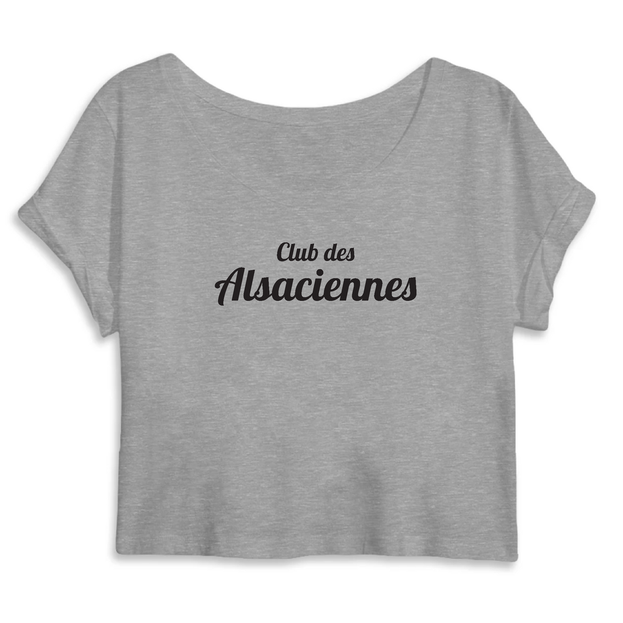 Club des Alsaciennes - T-shirt crop top coton BIO -  Imprimé Fr - Ici & Là - T-shirts & Souvenirs de chez toi