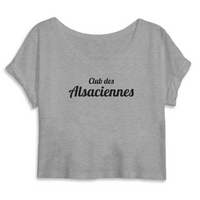 Thumbnail for Club des Alsaciennes - T-shirt crop top coton BIO -  Imprimé Fr - Ici & Là - T-shirts & Souvenirs de chez toi