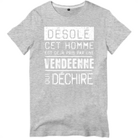 Thumbnail for Désolé il est pris par un Vendéenne - T-shirt standard - imprimé FR - Ici & Là - T-shirts & Souvenirs de chez toi