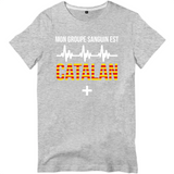 Mon groupe sanguin est Catalan plus - T-shirt Homme - imprimé FR - Ici & Là - T-shirts & Souvenirs de chez toi