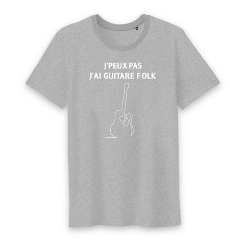 J'peux pas j'ai guitare folk - T-shirt standard coton bio 100 % - Imprimé FR - Ici & Là - T-shirts & Souvenirs de chez toi