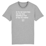 Si tu ne sais pas où tu vas, Rappelle toi d'où tu viens - T-shirt unisexe coton bio - imprimé FR - Ici & Là - T-shirts & Souvenirs de chez toi