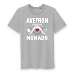 Aveyron c'est dans mon ADN - T-shirt coton bio 100 % - imprimé dans le Midi - Ici & Là - T-shirts & Souvenirs de chez toi