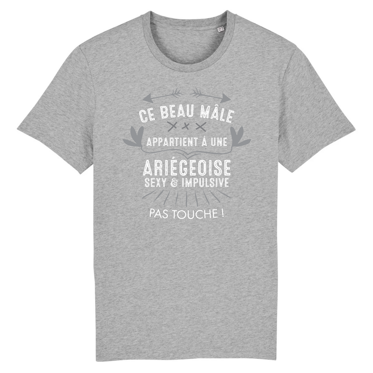 Ce beau mâle est pris par une Ariégeoise - T-shirt homme coton bio - imprimé dans le Midi - Ici & Là - T-shirts & Souvenirs de chez toi