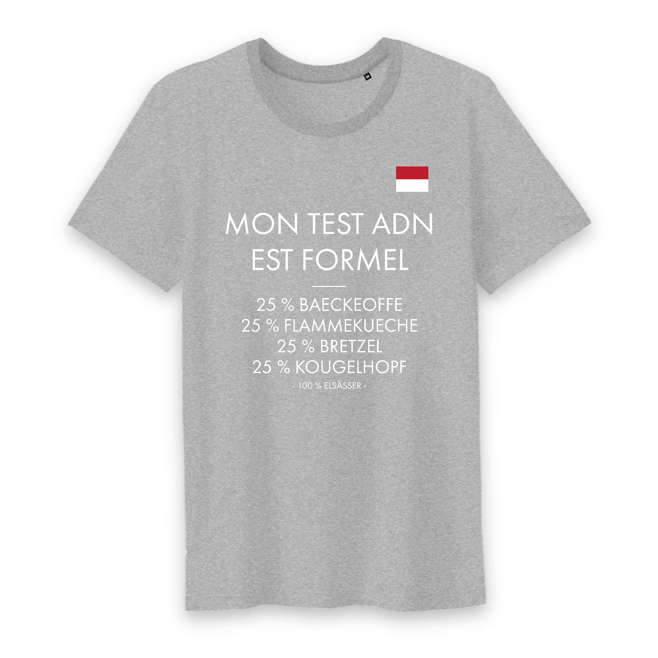 ADN 100 % Alsacien - T-shirt coton bio - imprimé FR - Ici & Là - T-shirts & Souvenirs de chez toi