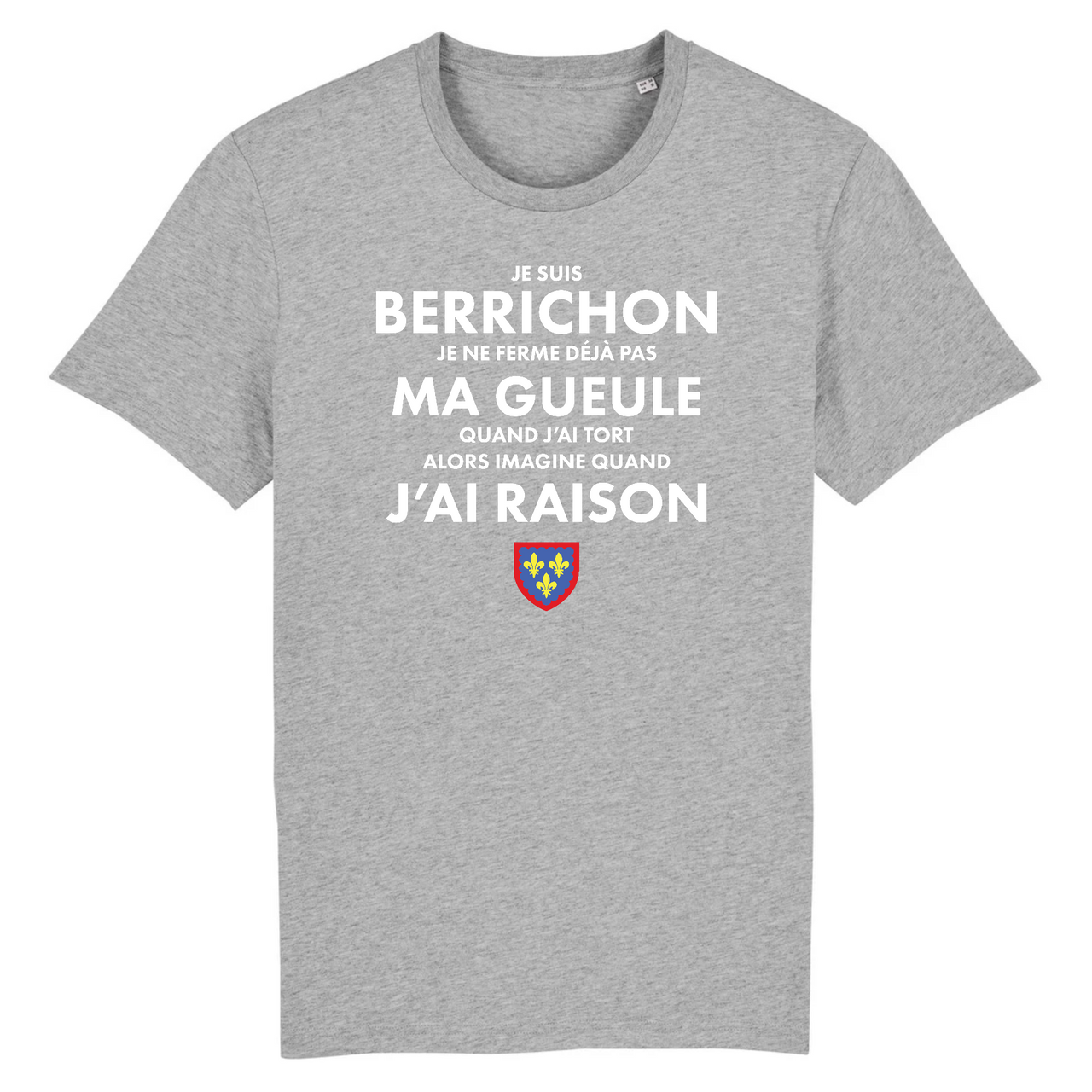 T-shirt Berrichon gris - Je ne ferme pas ma gueule