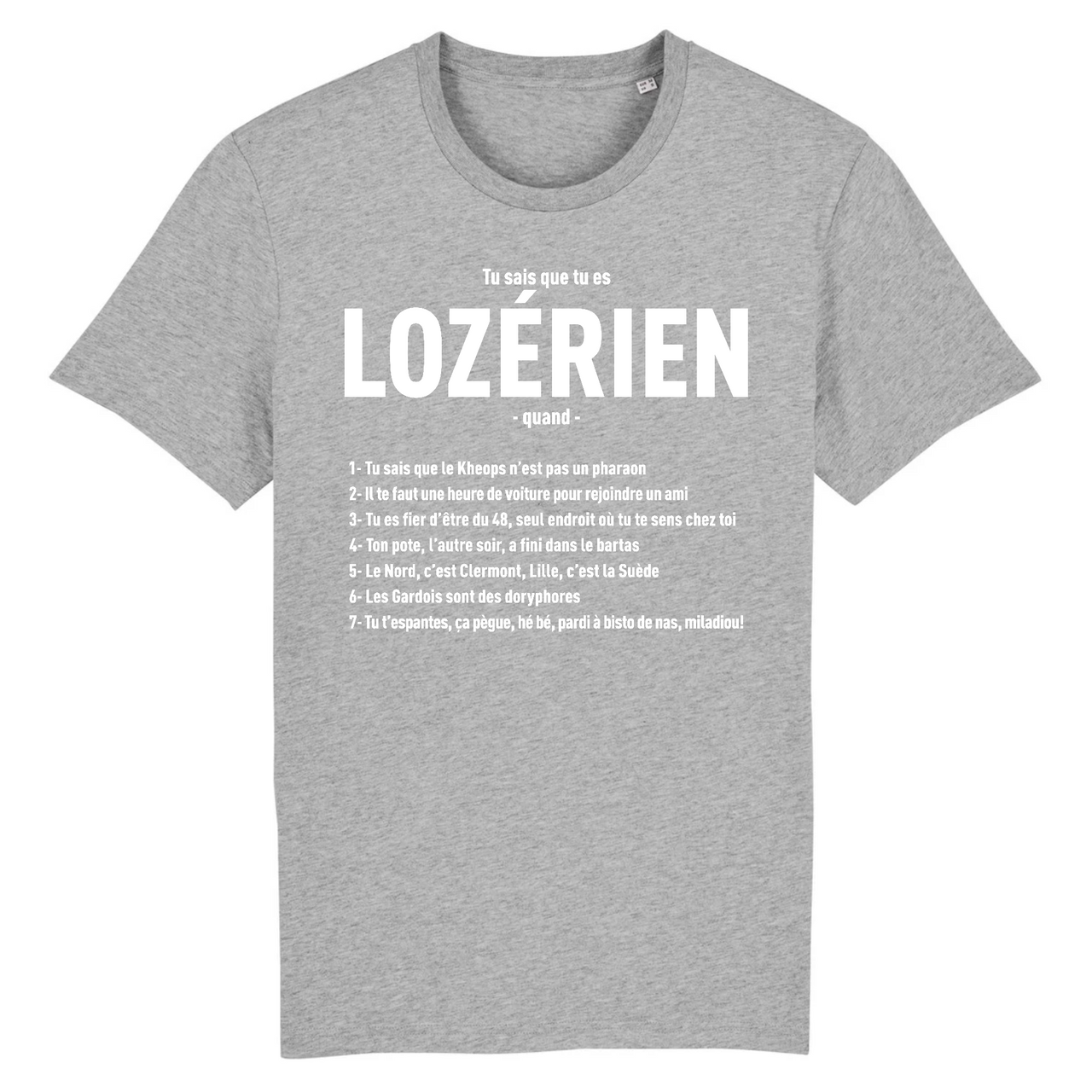 Tu sais que tu es Lozérien quand - T-shirt coton bio - imprimé dans le Midi - Ici & Là - T-shirts & Souvenirs de chez toi