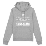 Saint Barth - Je n'ai pas besoin de Thérapie - Sweat à capuche coton bio imprimé FR - Ici & Là - T-shirts & Souvenirs de chez toi