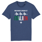 Mon groupe Sanguin est Italien Plus - t-shirt unisexe coton bio - Imprimé FR - Ici & Là - T-shirts & Souvenirs de chez toi