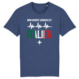 Mon groupe Sanguin est Italien Plus - t-shirt unisexe coton bio - Imprimé FR - Ici & Là - T-shirts & Souvenirs de chez toi