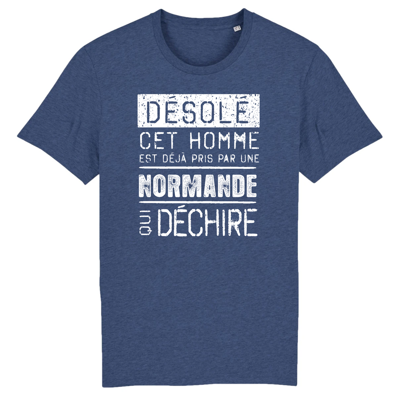 Désolé cet homme est pris par une Normande qui déchire - T-shirt coton bio 100 % - imprimé FR - Ici & Là - T-shirts & Souvenirs de chez toi