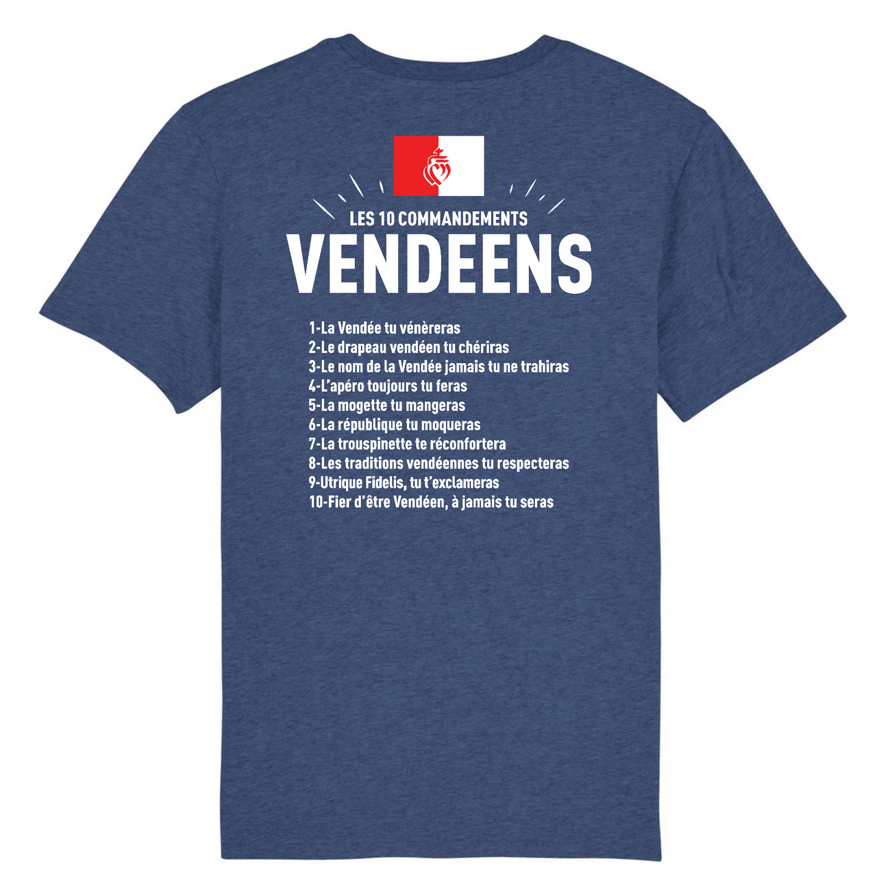 10 commandements vendéens - T-shirt coton bio - imprimé sur le dos fr - Ici & Là - T-shirts & Souvenirs de chez toi