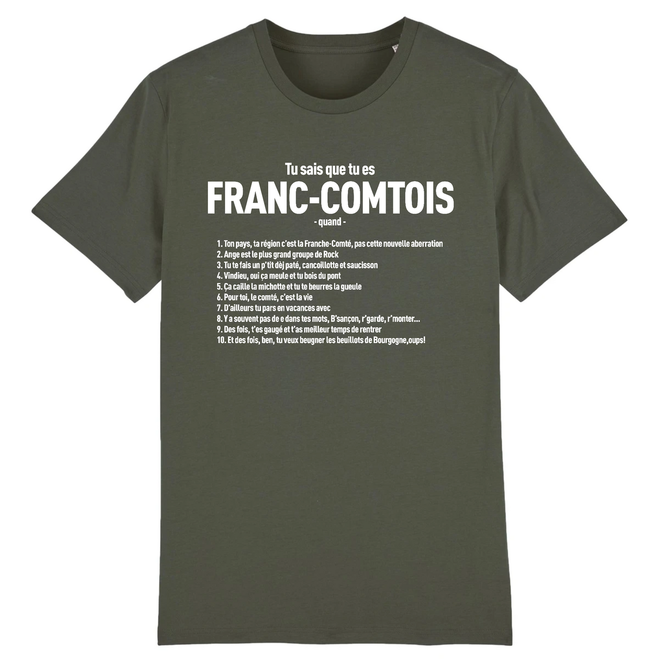 Tu sais que tu es Franc-Comtois quand - T-shirt unisex coton BIO - Imprimé FR - Ici & Là - T-shirts & Souvenirs de chez toi