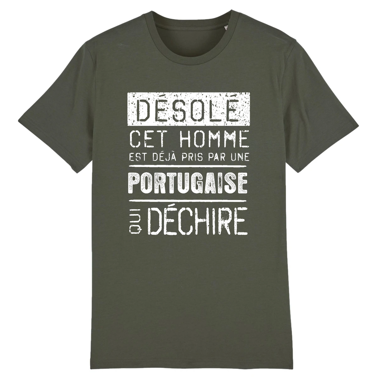 Désolé cet homme est pris par une Portugaise qui déchire - T-shirt coton bio 100 % - imprimé FR - Ici & Là - T-shirts & Souvenirs de chez toi