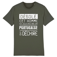 Thumbnail for Désolé cet homme est pris par une Portugaise qui déchire - T-shirt coton bio 100 % - imprimé FR - Ici & Là - T-shirts & Souvenirs de chez toi