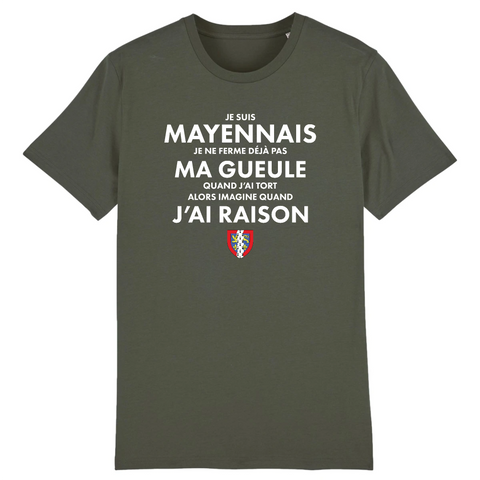 Je ne ferme pas ma gueule Mayennais - T-shirt standard coton bio - imprimé FR - Ici & Là - T-shirts & Souvenirs de chez toi