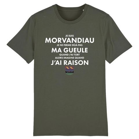 Je ne ferme pas ma gueule Morvandiau - Bourgogne - T-shirt standard coton bio - imprimé FR - Ici & Là - T-shirts & Souvenirs de chez toi