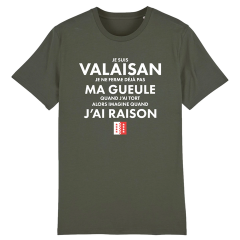 Je ne ferme pas ma gueule Valaisan - T-shirt standard coton bio - imprimé FR - Ici & Là - T-shirts & Souvenirs de chez toi