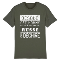 Thumbnail for Désolé cet homme est pris par une Russe qui déchire - T-shirt coton bio 100 % - imprimé FR - Ici & Là - T-shirts & Souvenirs de chez toi