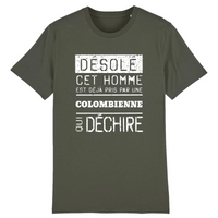 Thumbnail for Désolé cet homme est pris par une Colombienne qui déchire - T-shirt coton bio 100 % - imprimé FR - Ici & Là - T-shirts & Souvenirs de chez toi