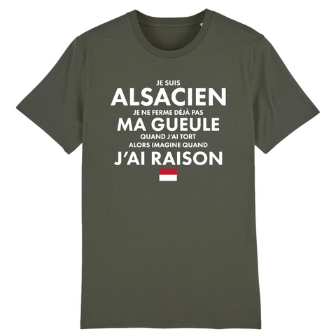 Je suis Alsacien je ne ferme pas ma gueule - T-shirt standard coton bio - imprimé FR - Ici & Là - T-shirts & Souvenirs de chez toi