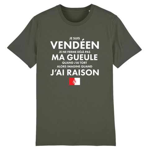 Je suis Vendéen je ne ferme pas ma gueule - T-shirt standard coton bio - imprimé FR - Ici & Là - T-shirts & Souvenirs de chez toi