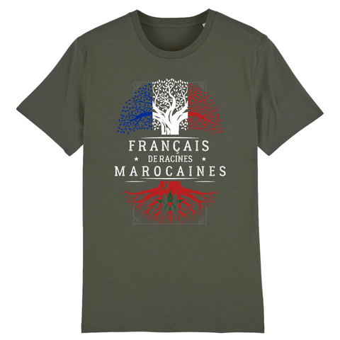 Français de Racines Marocaines - Maroc - T-shirt coton bio - imprimé FR - Ici & Là - T-shirts & Souvenirs de chez toi