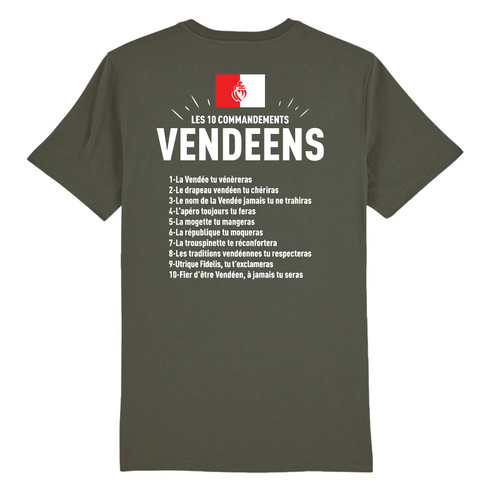 10 commandements vendéens - T-shirt coton bio - imprimé sur le dos fr - Ici & Là - T-shirts & Souvenirs de chez toi