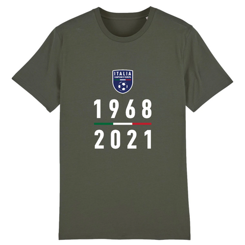 Italia campione _ Italie championne d'Europe 1968 et 2021 - T-shirt coton bio 100 % - Ici & Là - T-shirts & Souvenirs de chez toi