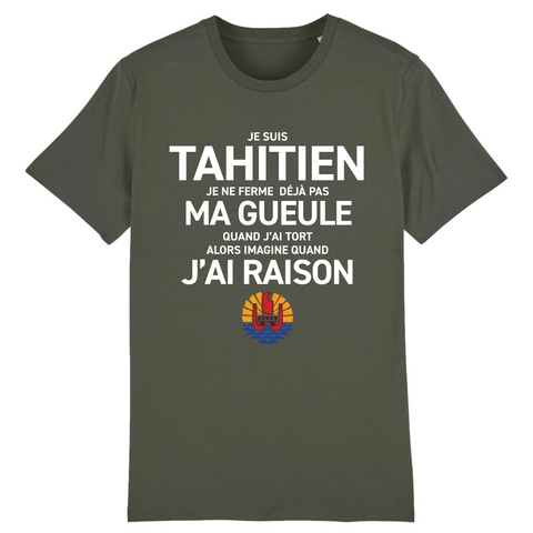 Tahitien, Je ne ferme pas ma gueule - T-shirt coton bio imprimé fr - Ici & Là - T-shirts & Souvenirs de chez toi