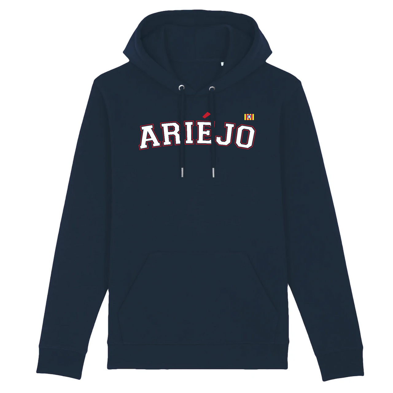 Ariéjo - Ariège - logo sur le coeur - Sweat shirt à capuche Coton bio - imprimé dans le midi - Ici & Là - T-shirts & Souvenirs de chez toi