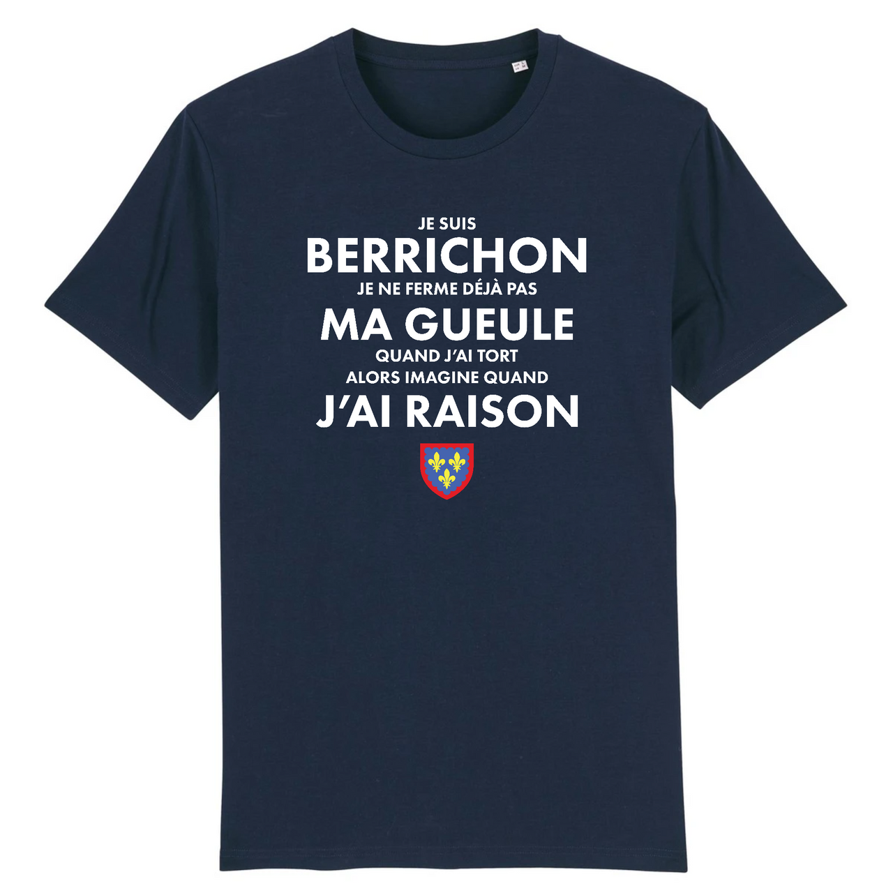 T-shirt Berrichon marine - Je ne ferme pas ma gueule
