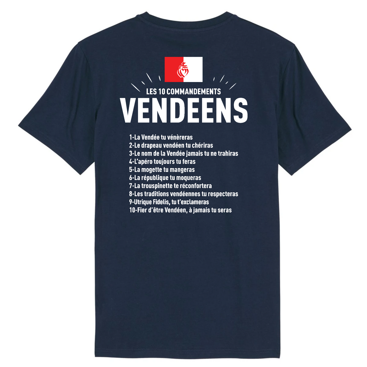 10 commandements vendéens - T-shirt coton bio - imprimé sur le dos fr - Ici & Là - T-shirts & Souvenirs de chez toi