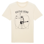 Guitar Hero - Homme de Vitruve avec Guitare de Léonard De Vinci - T-shirt premium Coton bio 100 % - Imprimé FR - Ici & Là - T-shirts & Souvenirs de chez toi