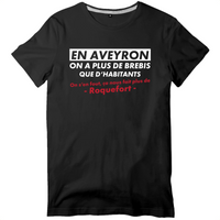 Thumbnail for En Aveyron, on a plus de brebis que d'habitants - T-shirt standard unisexe - imprimé dans le midi - Ici & Là - T-shirts & Souvenirs de chez toi