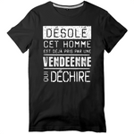Désolé il est pris par un Vendéenne - T-shirt standard - imprimé FR - Ici & Là - T-shirts & Souvenirs de chez toi