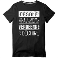 Thumbnail for Désolé il est pris par un Vendéenne - T-shirt standard - imprimé FR - Ici & Là - T-shirts & Souvenirs de chez toi