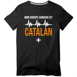 Mon groupe sanguin est Catalan plus - T-shirt Homme - imprimé FR - Ici & Là - T-shirts & Souvenirs de chez toi