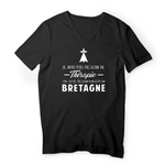 Je n'ai pas besoin de thérapie j'Ai juste besoin d'aller en Bretagne - T-shirt unisexe Col V - Impression FR - Ici & Là - T-shirts & Souvenirs de chez toi