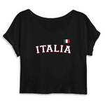 Italia - Italie _ T-shirt Crop top 100 % coton Bio - imprimé fr - Ici & Là - T-shirts & Souvenirs de chez toi